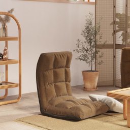 Scaun de podea pliabil, maro, material textil GartenMobel Dekor