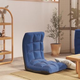 Scaun de podea pliabil, albastru, material textil GartenMobel Dekor