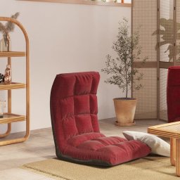 Scaun de podea pliabil, rosu vin, material textil GartenMobel Dekor