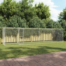 Cusca pentru caine Argintiu 800 x 200 x 200 cm Otel Galvanizat GartenMobel Dekor