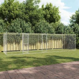Cusca pentru caine Argintiu 800 x 200 x 200 cm Otel Galvanizat GartenMobel Dekor