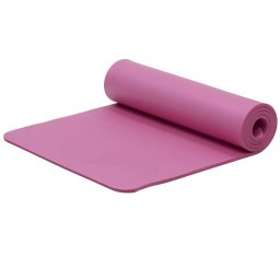 Saltea fitness antiderapanta NBR 183x61x1 cm cu curea de transport, roz