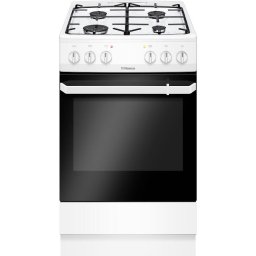 Aragaz Hansa FCMW56069, 4 arzatoare pe gaz, plita email, cuptor electric, capacitate 67L, Alb