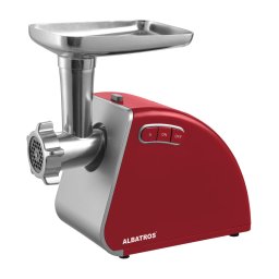 Masina de tocat Albatros MTA1510R, 1500 W,3 site, Rosu, Accesorii pt carnati si rosii