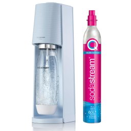 Aparat sifon SodaStream Terra, Sticla PET 1 L + Butelie CO2, Albastru deschis