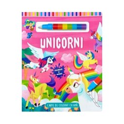 Unicorni. Carte de colorat cu apa