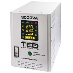 UPS Ted Electric runtime extins utilizeaza doi acumulatori (neinclusi) pentru CENTRALE, 3000 VA