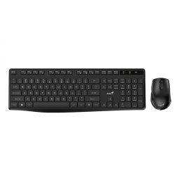 KIT wireless GENIUS, tastatura wireless 104 taste (slim) + mouse wireless 1200dpi, 3 butoane, 11 taste functii multimedia, black, KM-8206S, SmartGenius app 31340017400 (timbru verde 0.8 lei)