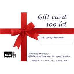 Gift Card, valoare 100 lei, cadou personalizat, culoare alb cu rosu - ILIF1962