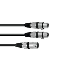 Omnitronic XLR(M)/2xXLR(F) 1.5m Black