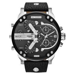 DIESEL Ceas analogic negru / argintiu