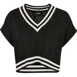 Urban Classics Pulover negru / alb