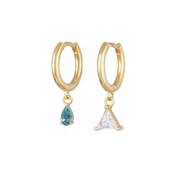ELLI Cercei turcoaz / auriu / argintiu