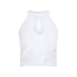 GUESS Top brodat alb