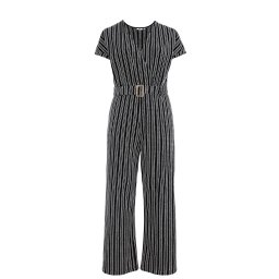 WE Fashion Salopeta negru / alb