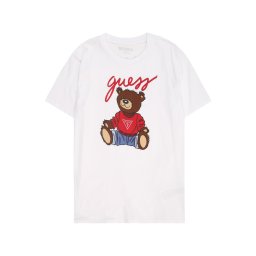 GUESS Tricou albastru / maro / roșu / alb