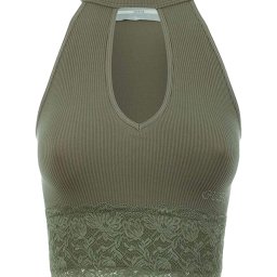 GUESS Top brodat 'Lila Lace' oliv