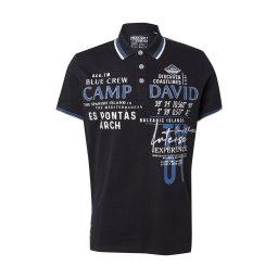 CAMP DAVID Tricou safir / negru / alb