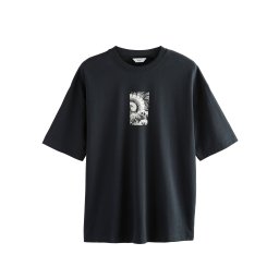 Next Tricou gri / negru / alb