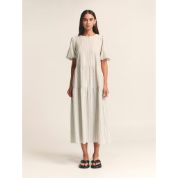 St MRLO Rochie 'Sitia' alb kitt / gri închis