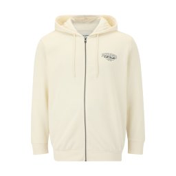 Jack & Jones Plus Hanorac 'JJMAKOTO' negru / alb lână