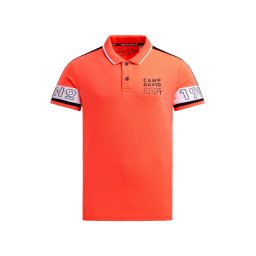 CAMP DAVID Tricou gri / portocaliu neon / negru / alb
