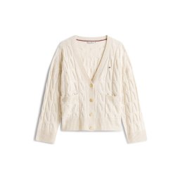 TOMMY HILFIGER Geacă tricotată crem