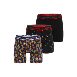 Jack & Jones Plus Boxeri 'JACGingerbread' albastru închis / maro caramel / roșu / negru