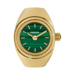 FOSSIL Inele auriu / verde smarald