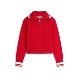 TOMMY HILFIGER Pulover 'Varsity' roșu / alb