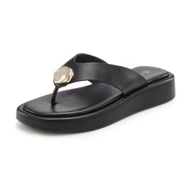 FRENCH CONNECTION Flip-flops auriu / negru