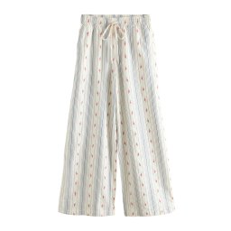 Next Pantaloni bej deschis / azuriu / roșu pepene