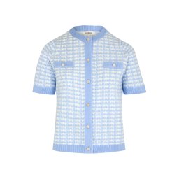 Morgan Geacă tricotată '251-RESA' albastru deschis / alb