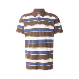 HOLLISTER Tricou albastru închis / maro / alb