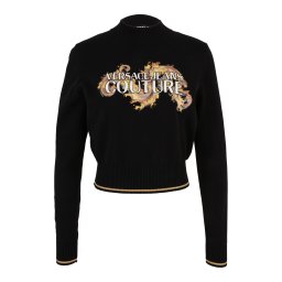 Versace Jeans Couture Pulover maro mokka / galben șofran / negru / alb