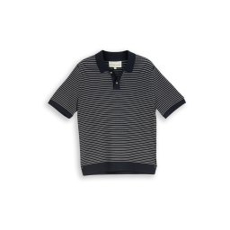 TOM TAILOR Pulover bleumarin / alb murdar