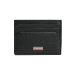 TOMMY HILFIGER Portofel 'Signature Plaque Card' negru