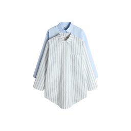 The Set Cămăşi de noapte albastru fumuriu / albastru deschis / alb murdar