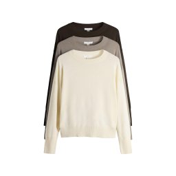 The Set Pulover crem / castaniu / gri taupe