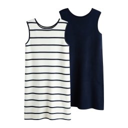 The Set Rochie crem / bleumarin