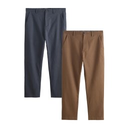 Next Pantaloni eleganți bej închis / bleumarin