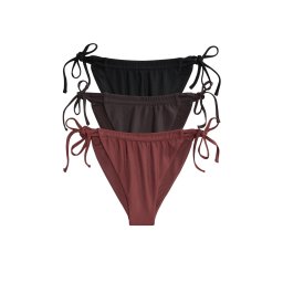 The Set Slip costum de baie maro închis / roșu bordeaux / negru