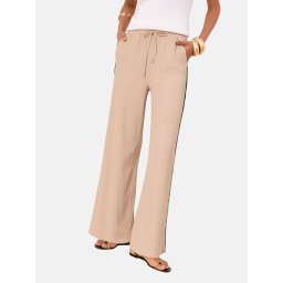 Lipsy Pantaloni culoarea pielii / negru