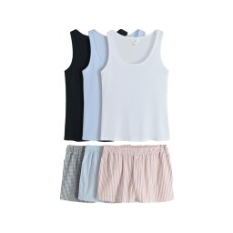 The Set Pantaloni scurți bleumarin / albastru deschis / roșu ruginiu / alb