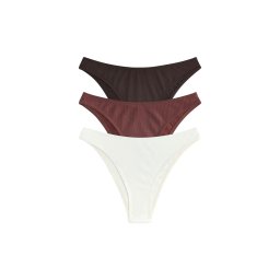 The Set Slip costum de baie maro ruginiu / maro închis / alb natural