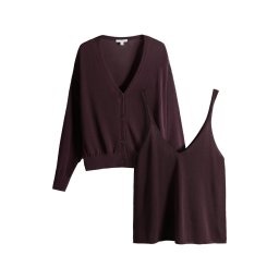 The Set Geacă tricotată roșu burgundy
