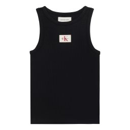 Calvin Klein Jeans Top 'Monologo Patch Tank' negru