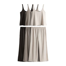 The Set Pijama 'Essentials' gri taupe / gri deschis / negru