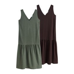 The Set Rochie ciocolatiu / verde