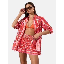 Lipsy Pantaloni ecru / portocaliu / roz / roșu orange